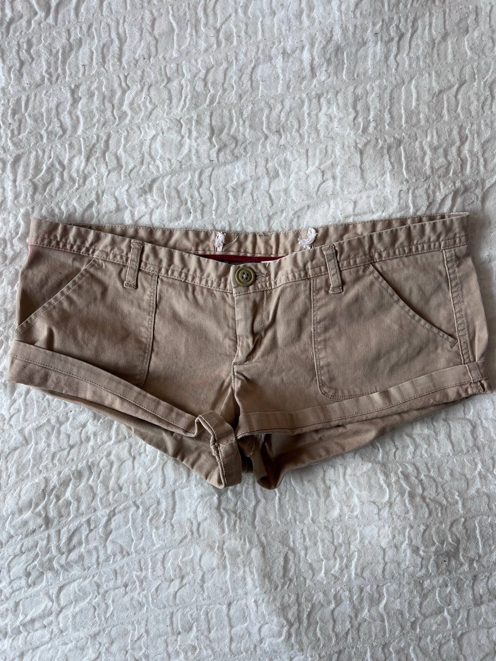 Hollister Cargo Mini Shorts in Brown